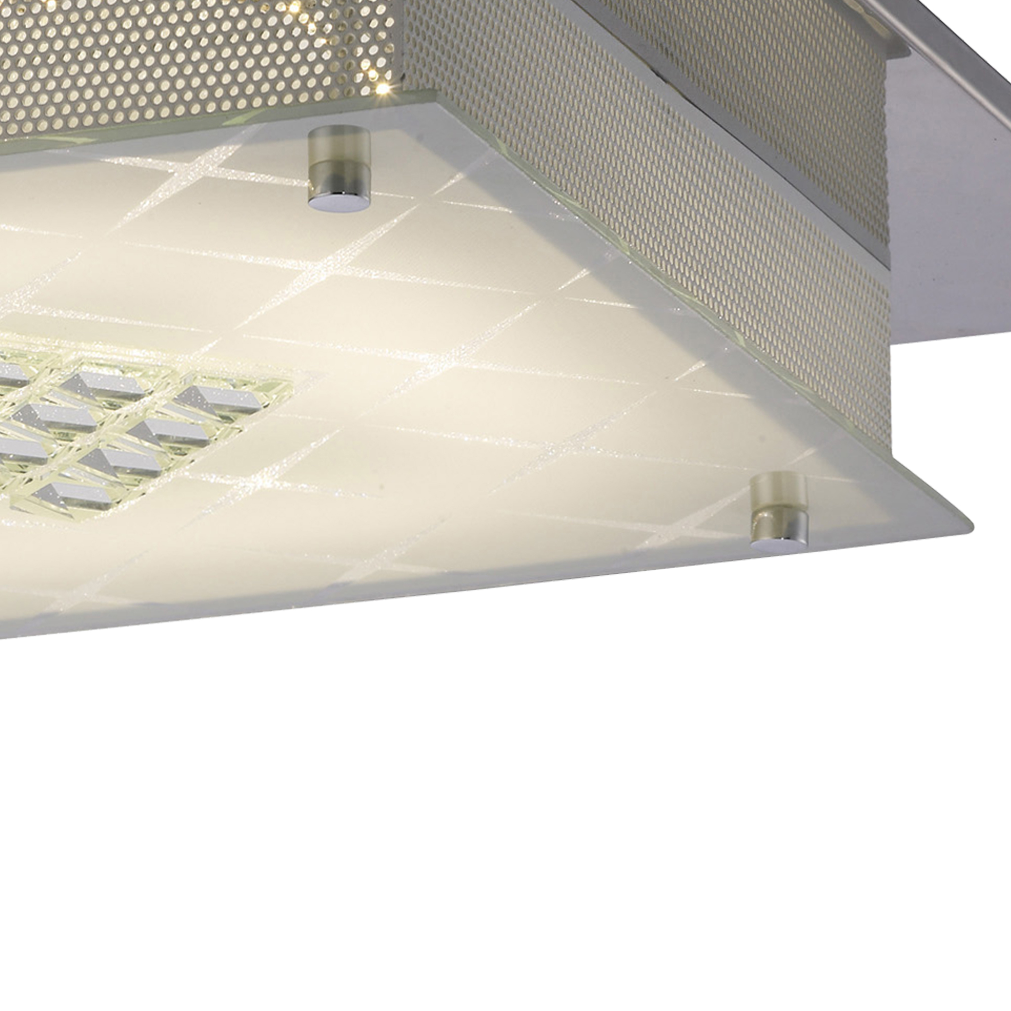 Ines Crystal Ceiling Lights Diyas Ringed & Square Crystal Fittings